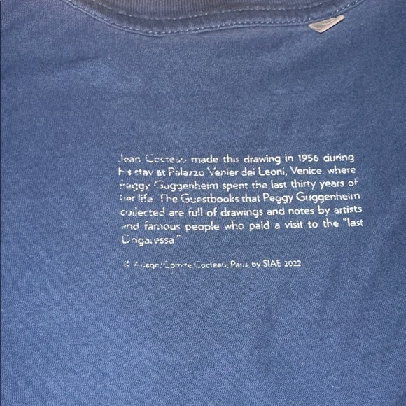 Jean Cocteau drawing shirt from Peggy Guggenheim museum collection - Picture 3 of 3